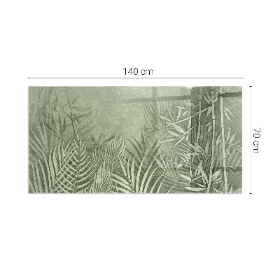 Plaque rectangulaire en verre pour poêle Feuilles tropicales en arrière-plan