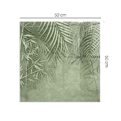 Plaque rectangulaire en verre pour poêle Feuilles tropicales en arrière-plan