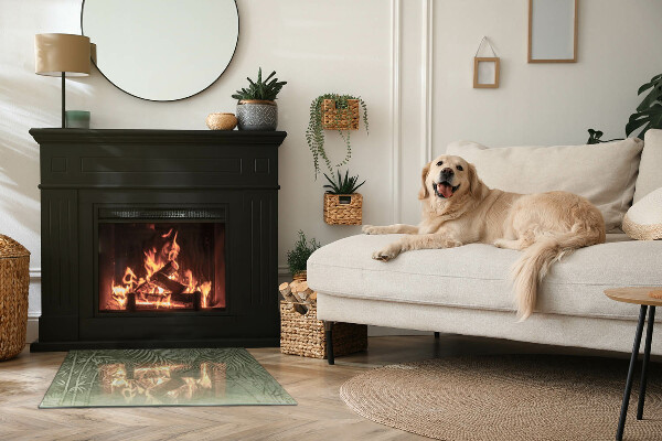 Plaque rectangulaire en verre pour poêle Feuilles tropicales en arrière-plan