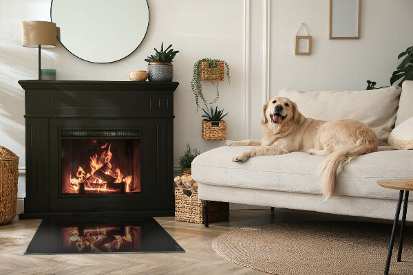 Plaque de sol rectangulaire en verre Couleur noire