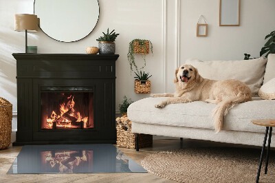 Plaque verre rectangulaire cheminée Couleur : Bleu foncé