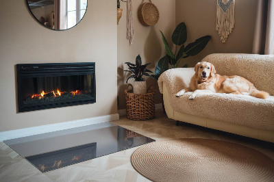 Plaque verre rectangulaire cheminée Couleur : Bleu foncé