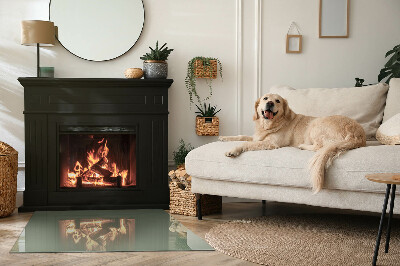 Plaque rectangulaire en verre pour poêle couleur olive