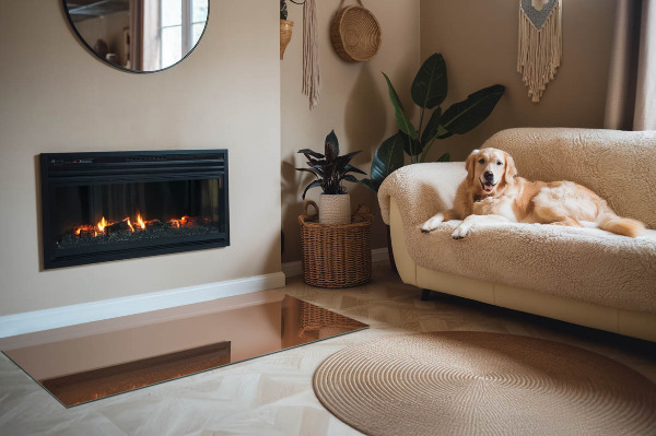 Plaque de sol rectangulaire en verre Couleur marron