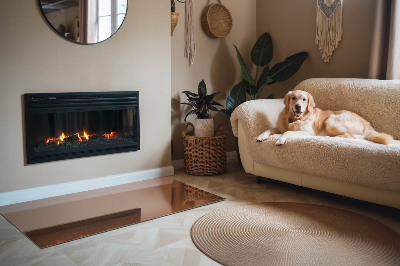 Plaque de sol rectangulaire en verre Couleur marron