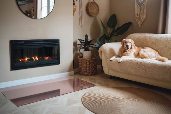 Plaque de sol rectangulaire en verre Couleur rose