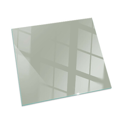 Plaque verre rectangulaire cheminée Couleur gris-vert