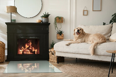 Plaque rectangulaire en verre pour poêle Couleur vert clair