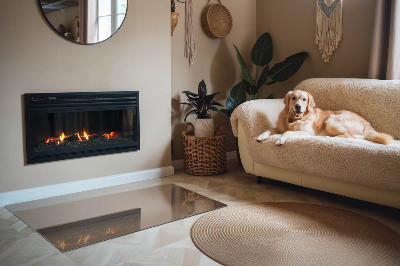 Plaque verre rectangulaire cheminée Couleur marron