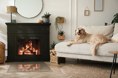 Plaque verre rectangulaire cheminée Couleur marron