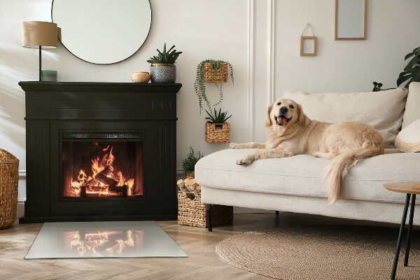 Plaque de sol rectangulaire en verre Couleur crème claire