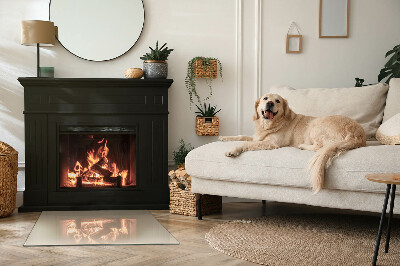 Plaque verre rectangulaire cheminée Couleur beige