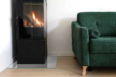 Plaque rectangulaire en verre pour poêle Couleur grise