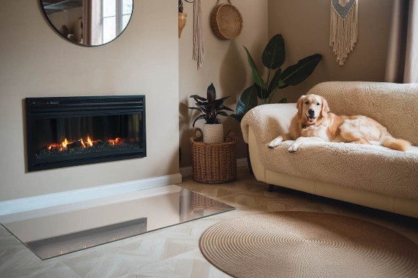 Plaque de sol rectangulaire en verre Couleur rose pâle