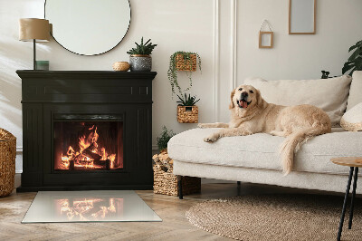 Plaque rectangulaire en verre pour poêle Couleur beige