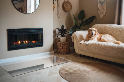 Plaque verre rectangulaire cheminée couleur ivoire