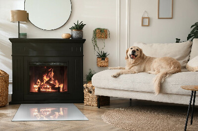 Plaque rectangulaire en verre pour poêle Couleur blanche