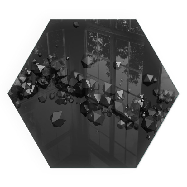 Plaque de sol en verre pour poêle hexagonal formes de nuages ​​abstraites dans les solides