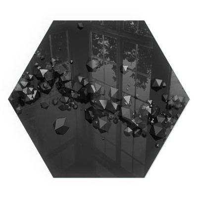 Plaque de sol en verre pour poêle hexagonal formes de nuages ​​abstraites dans les solides