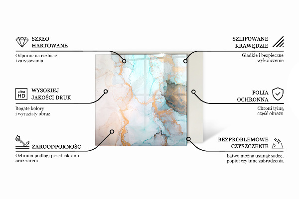 Plaque de sol en verre pour poêle hexagonal formes de nuages ​​abstraites dans les solides