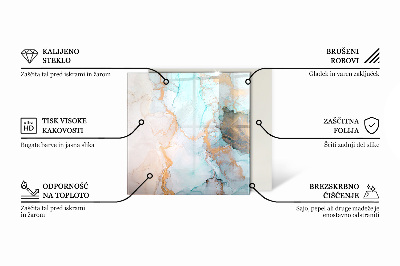 Plaque de sol en verre pour poêle hexagonal formes de nuages ​​abstraites dans les solides