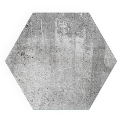 Plaque verre pour poêle hexagonal motif en béton brut