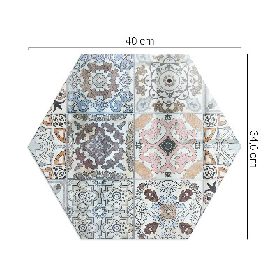 Plaque verre pour poêle hexagonal Motifs de mosaïque en carreaux