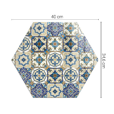 Plaque de sol en verre pour poêle hexagonal Motif mosaïque avec accents floraux