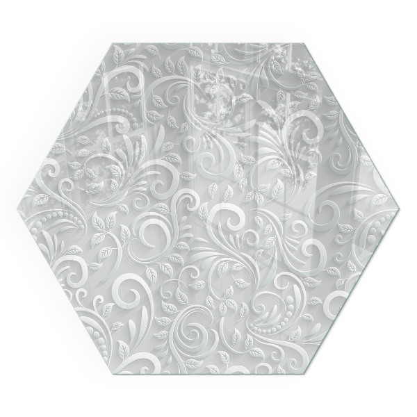 Plaque de sol en verre pour poêle hexagonal Motif végétal élégant