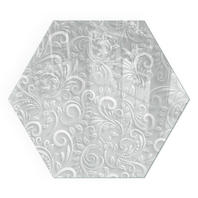 Plaque de sol en verre pour poêle hexagonal Motif végétal élégant