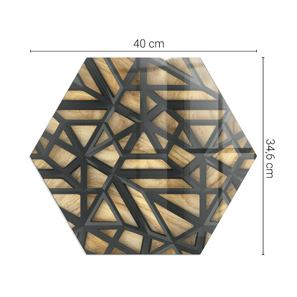 Plaque verre pour poêle hexagonal Des formes modernes avec une touche de bois