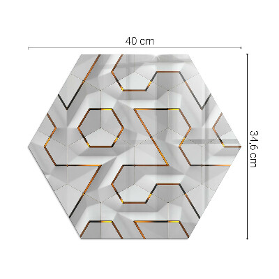 Plaque de sol en verre pour poêle hexagonal Motif de formes tridimensionnelles