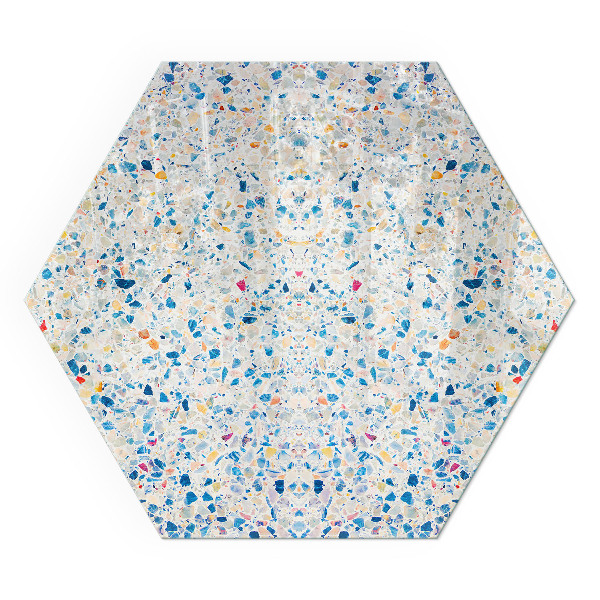 Plaque verre pour poêle hexagonal motif de texture abstrait