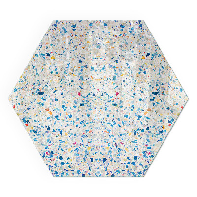 Plaque verre pour poêle hexagonal motif de texture abstrait