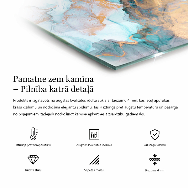 Plaque de sol en verre pour poêle hexagonal Motifs polygonaux sur le web