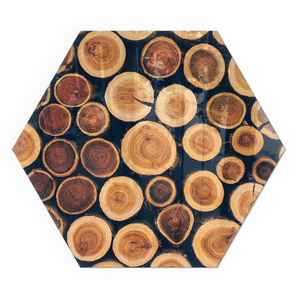 Plaque verre pour poêle hexagonal Boîte à cadre en bois