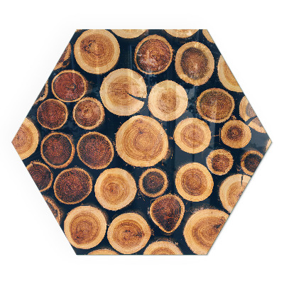 Plaque verre pour poêle hexagonal Boîte à cadre en bois