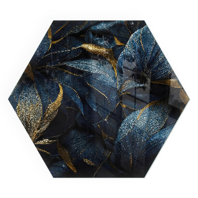 Plaque de sol en verre pour poêle hexagonal Feuilles élégantes dans la structure