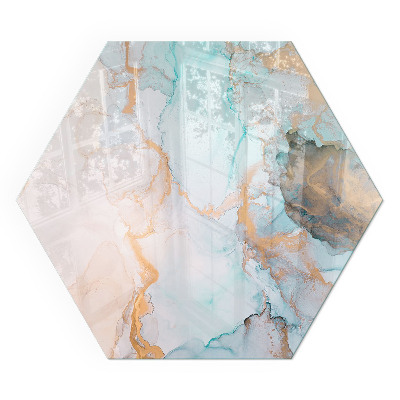 Plaque protection sol devant cheminée en verre motif abstrait fluide