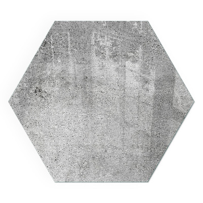 Plaque de sol en verre pour poêle hexagonal Béton brut dans un style minimaliste