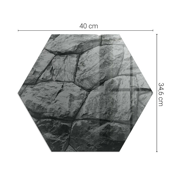 Plaque de sol en verre pour poêle hexagonal Style pierre en version naturelle