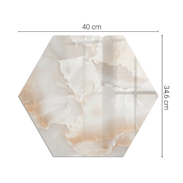 Plaque verre pour poêle hexagonal motif organique en pierre