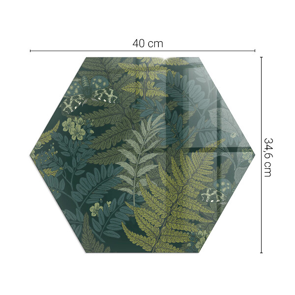 Plaque verre pour poêle hexagonal Motifs végétaux avec des papillons