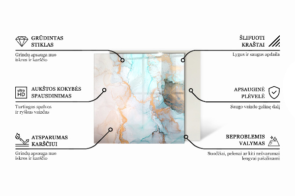 Plaque de sol en verre pour poêle hexagonal Feuilles tropicales en arrière-plan