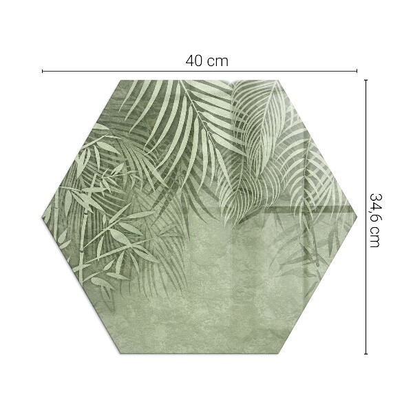 Plaque de sol en verre pour poêle hexagonal Feuilles tropicales en arrière-plan
