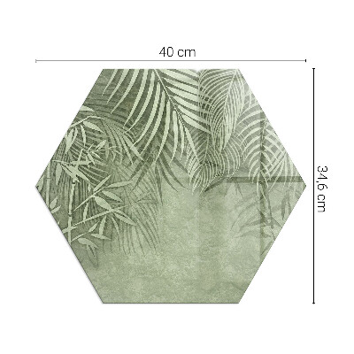 Plaque de sol en verre pour poêle hexagonal Feuilles tropicales en arrière-plan