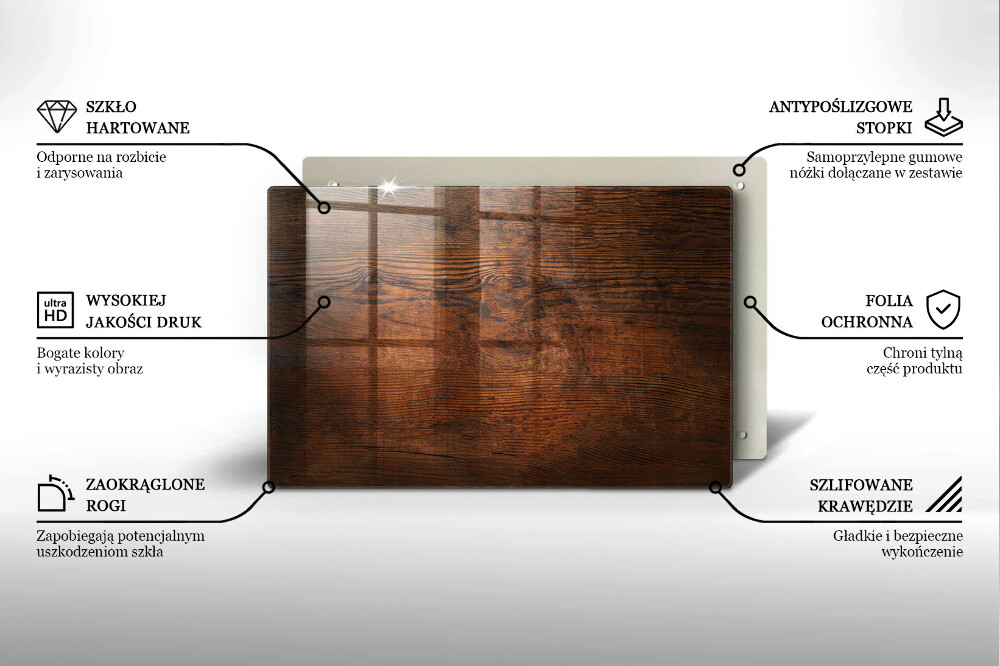 Dessous de verre pour bougies funéraires Planche de bois foncé