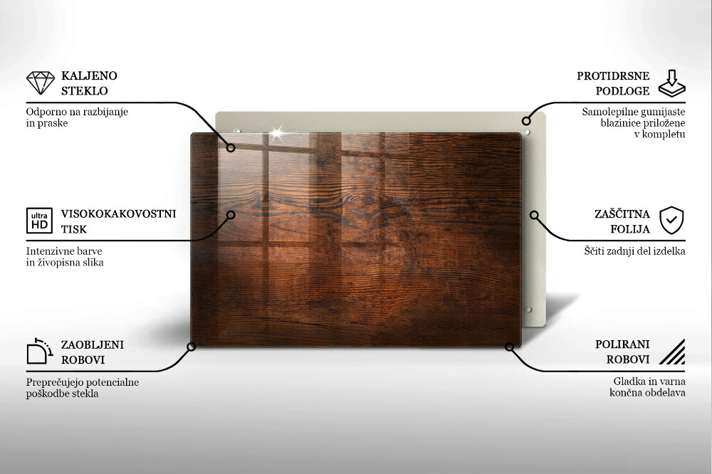 Dessous de verre pour bougies funéraires Planche de bois foncé