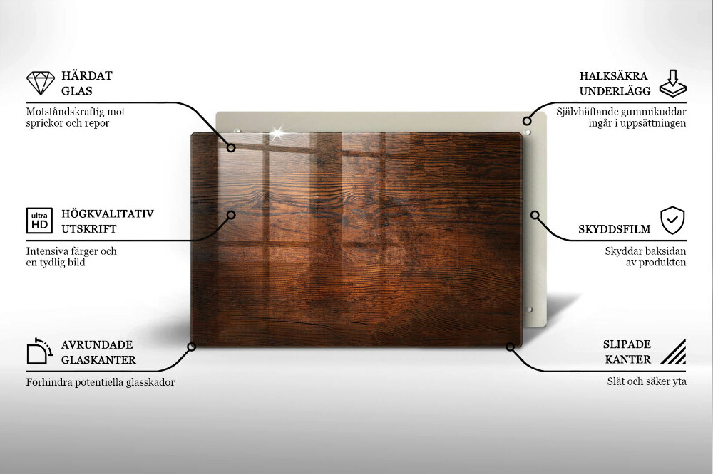 Dessous de verre pour bougies funéraires Planche de bois foncé