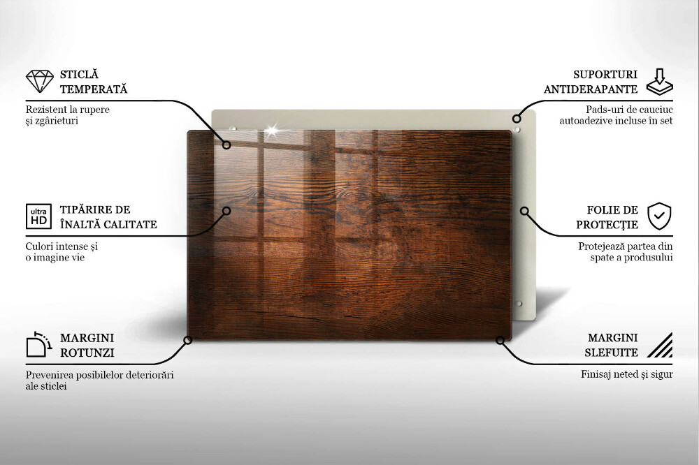 Dessous de verre pour bougies funéraires Planche de bois foncé